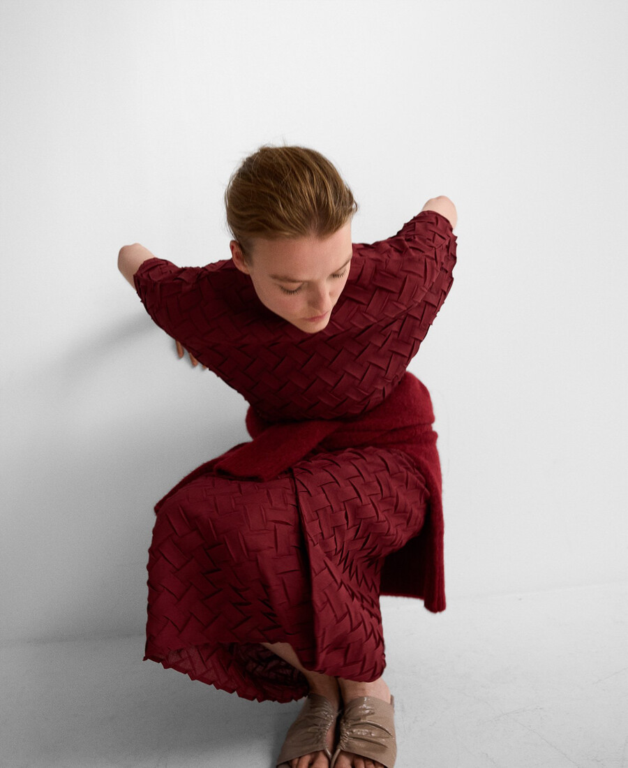 haut en tissu tressé femme