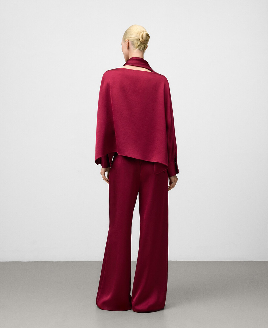 haut en satin à col foulard pour femme
