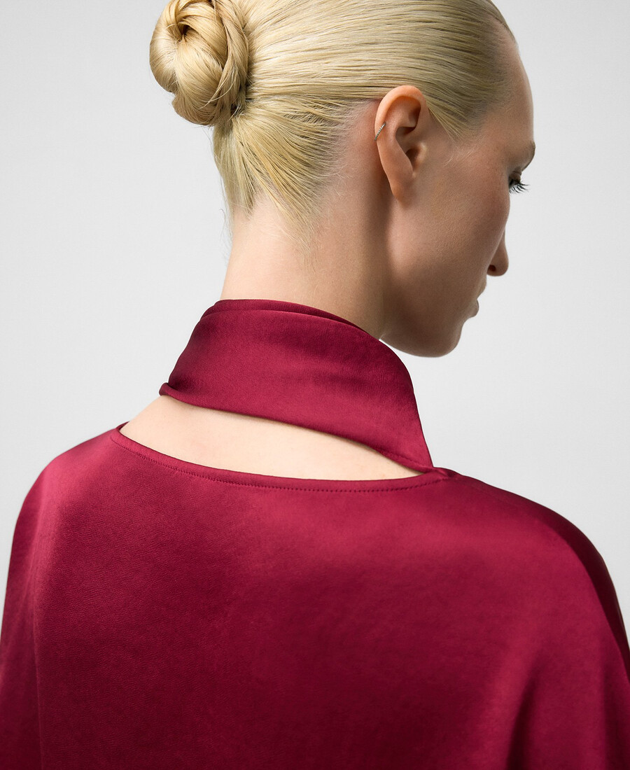 haut en satin à col foulard pour femme