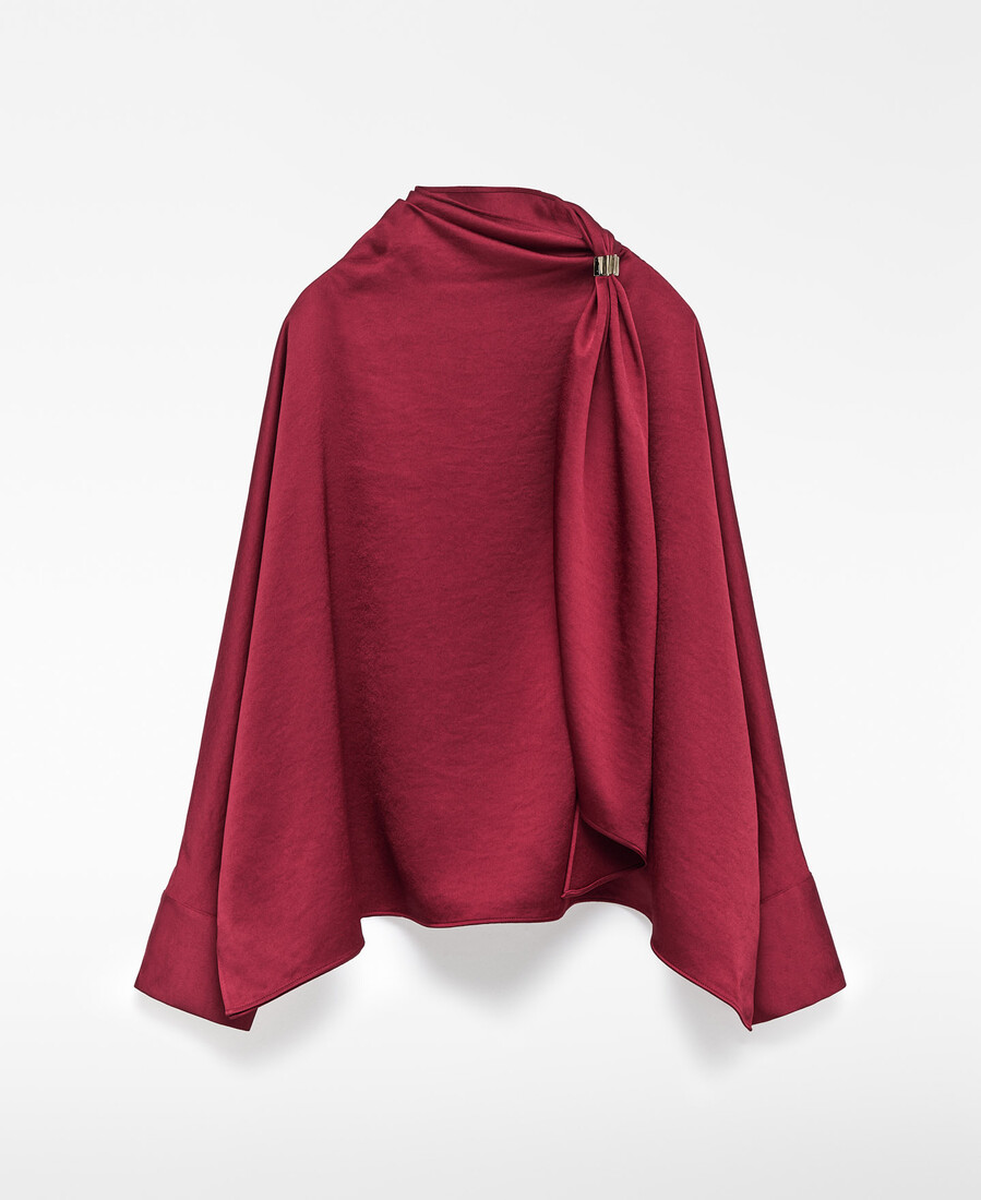 haut en satin à col foulard pour femme