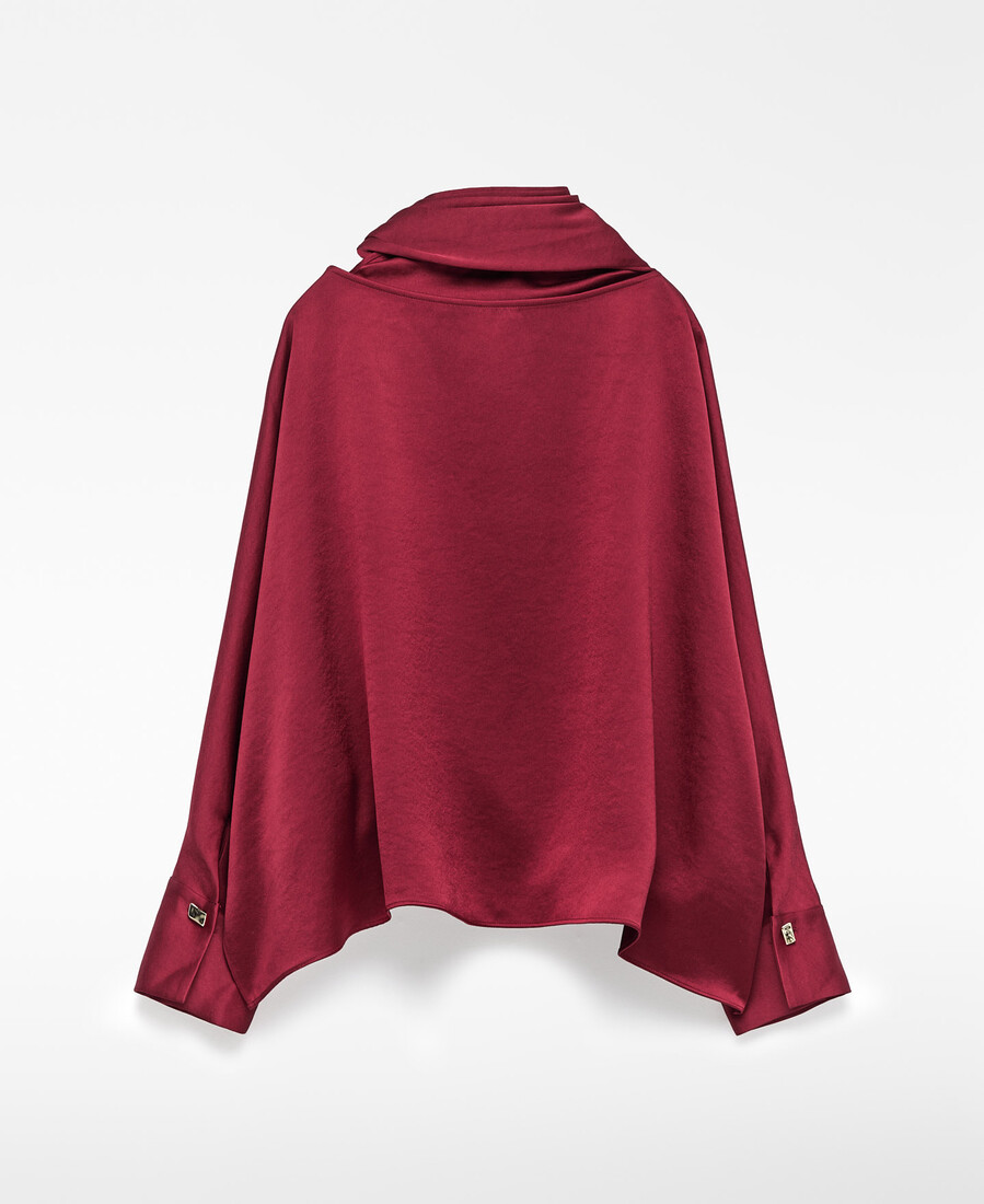 haut en satin à col foulard pour femme