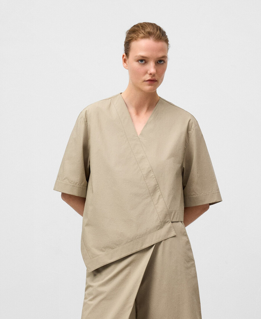 haut asymétrique à panneaux superposés pour femme