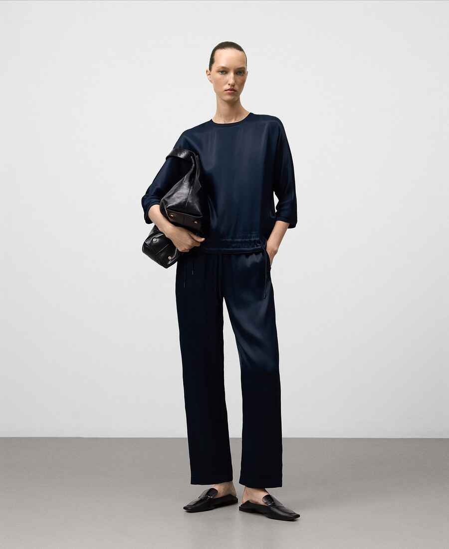 haut fluide en satin pour femme