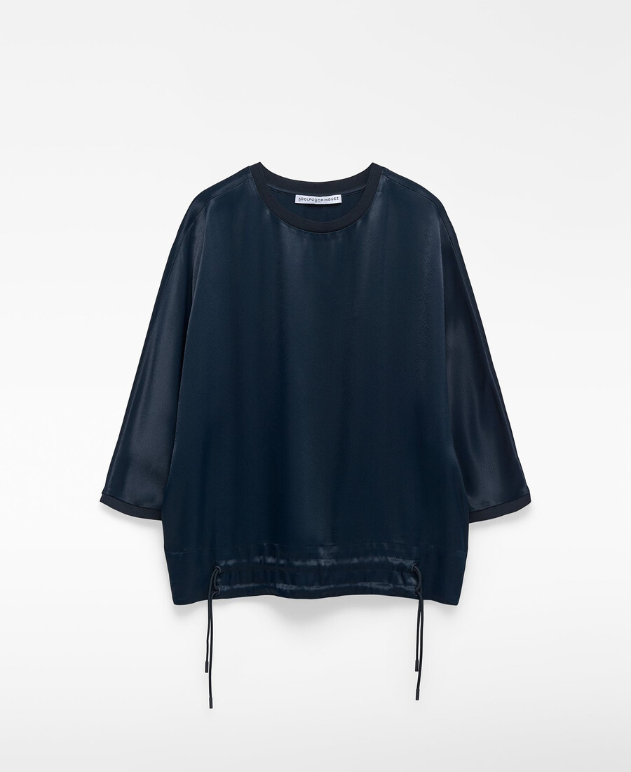 haut fluide en satin pour femme