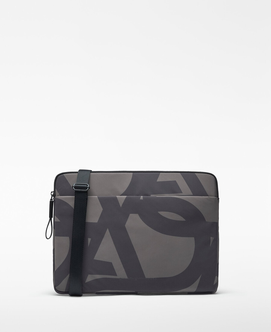 housse pour ordinateur portable en nylon avec logo maxi femme