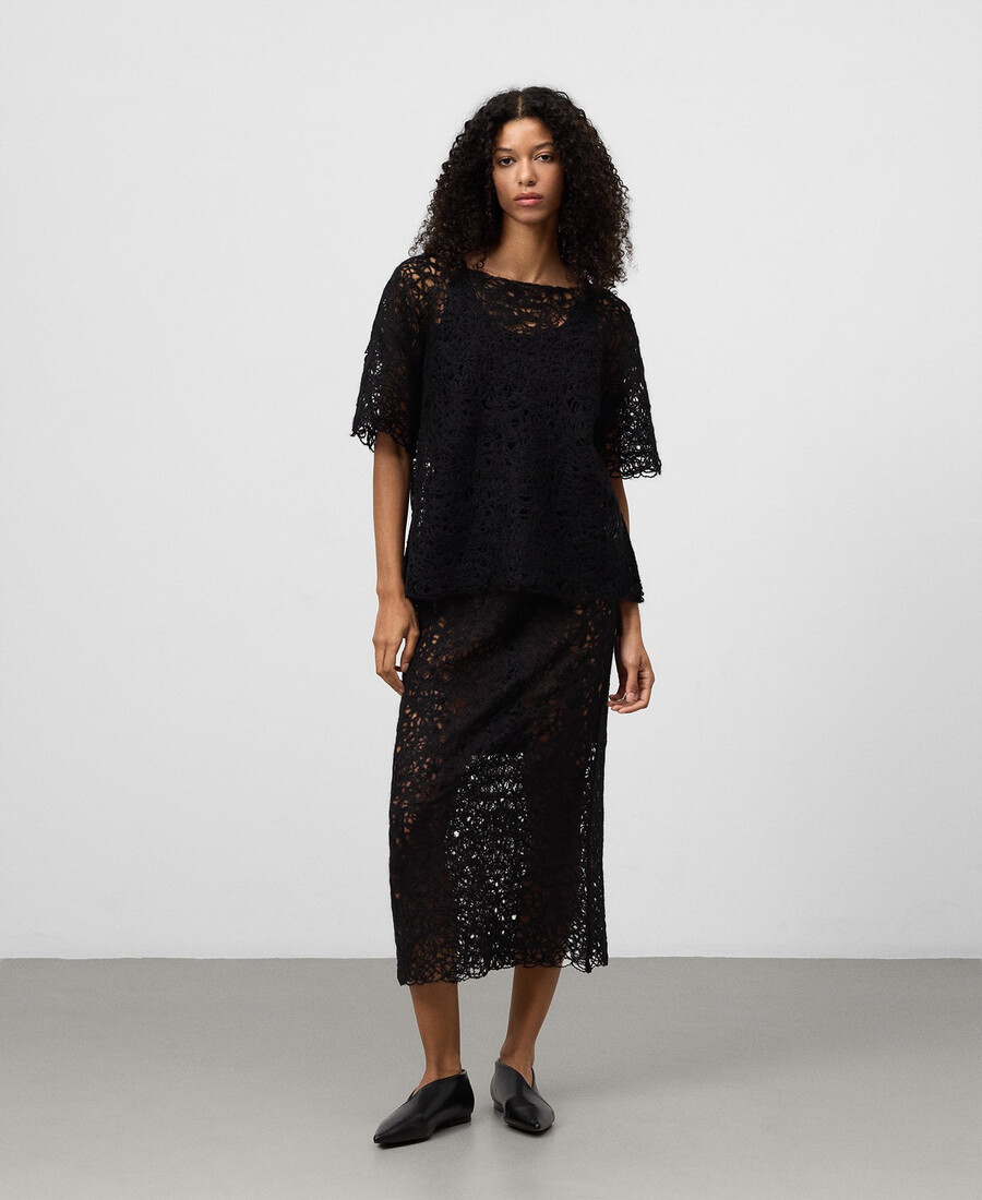 haut en maille brodé pour femme