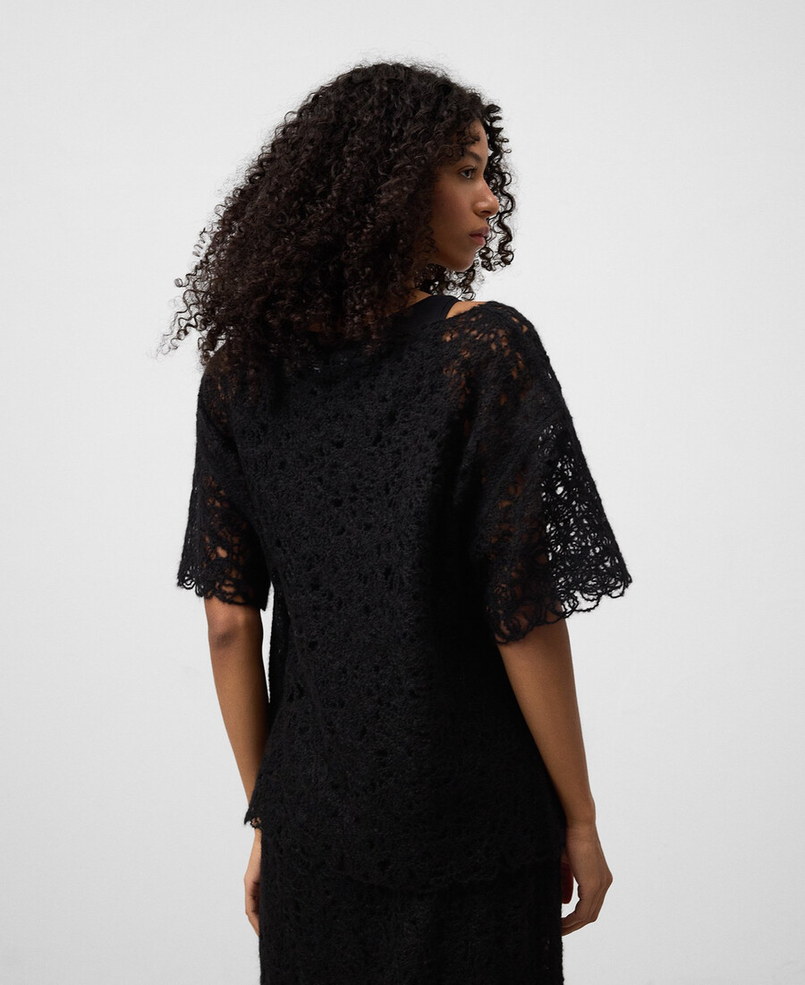 haut en maille brodé pour femme