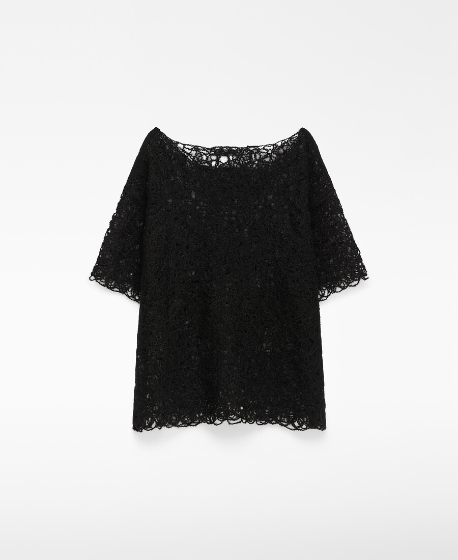 haut en maille brodé pour femme