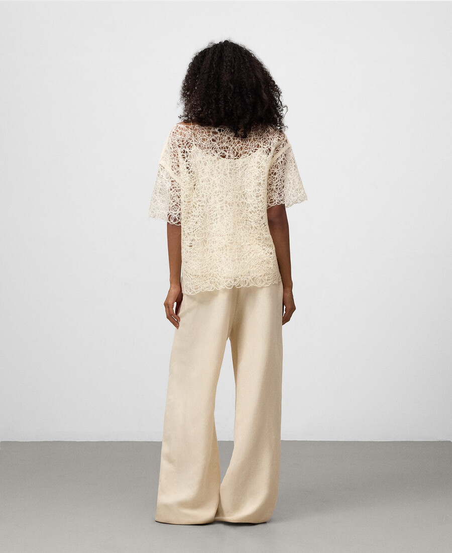 haut en maille brodé pour femme