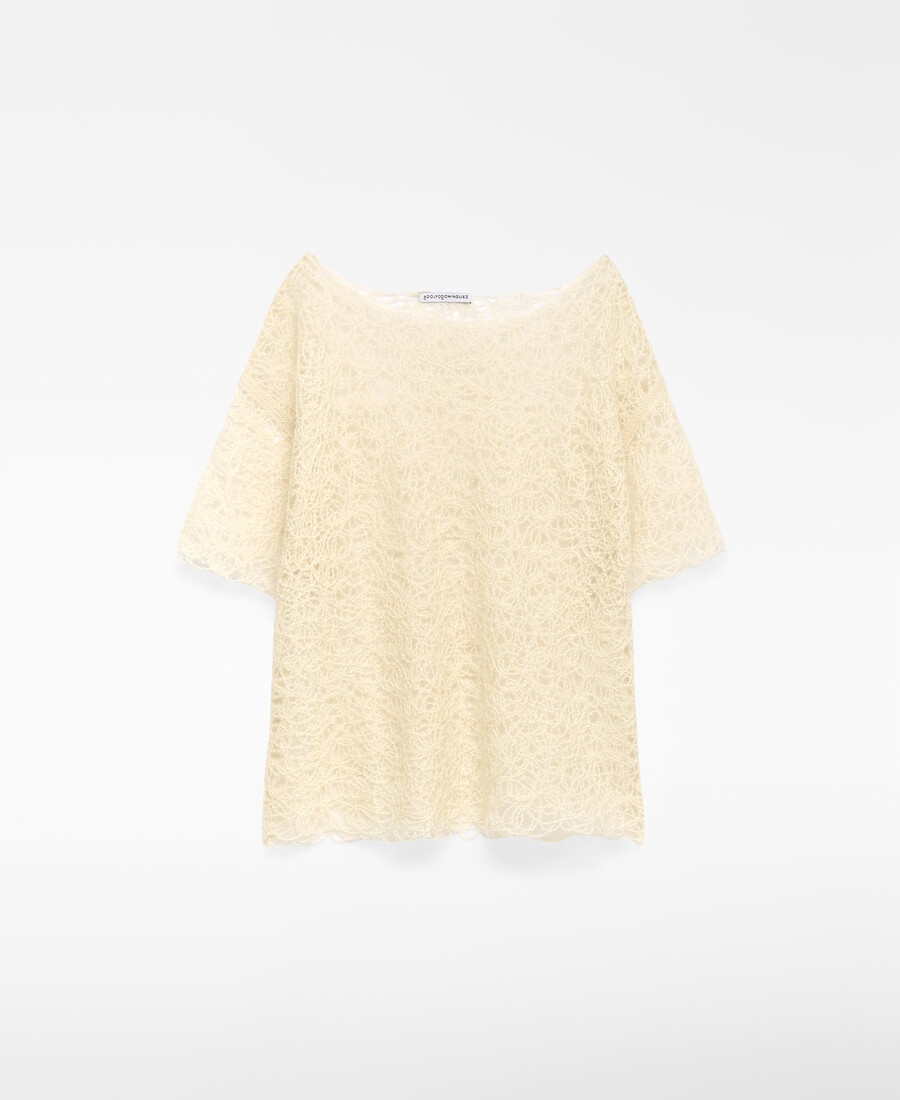 haut en maille brodé pour femme