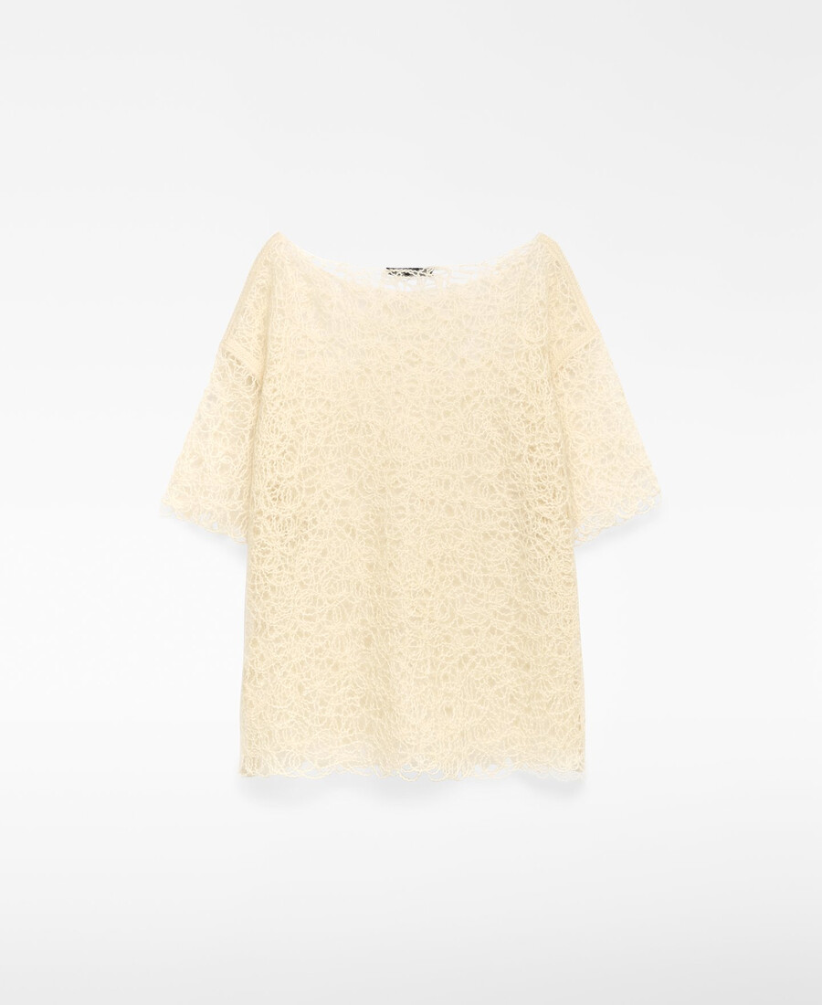 haut en maille brodé pour femme