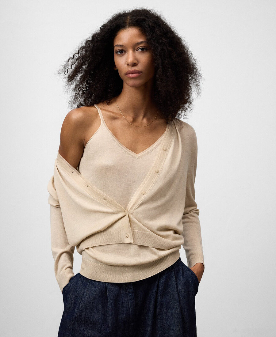 haut en maille semi-transparent pour femme