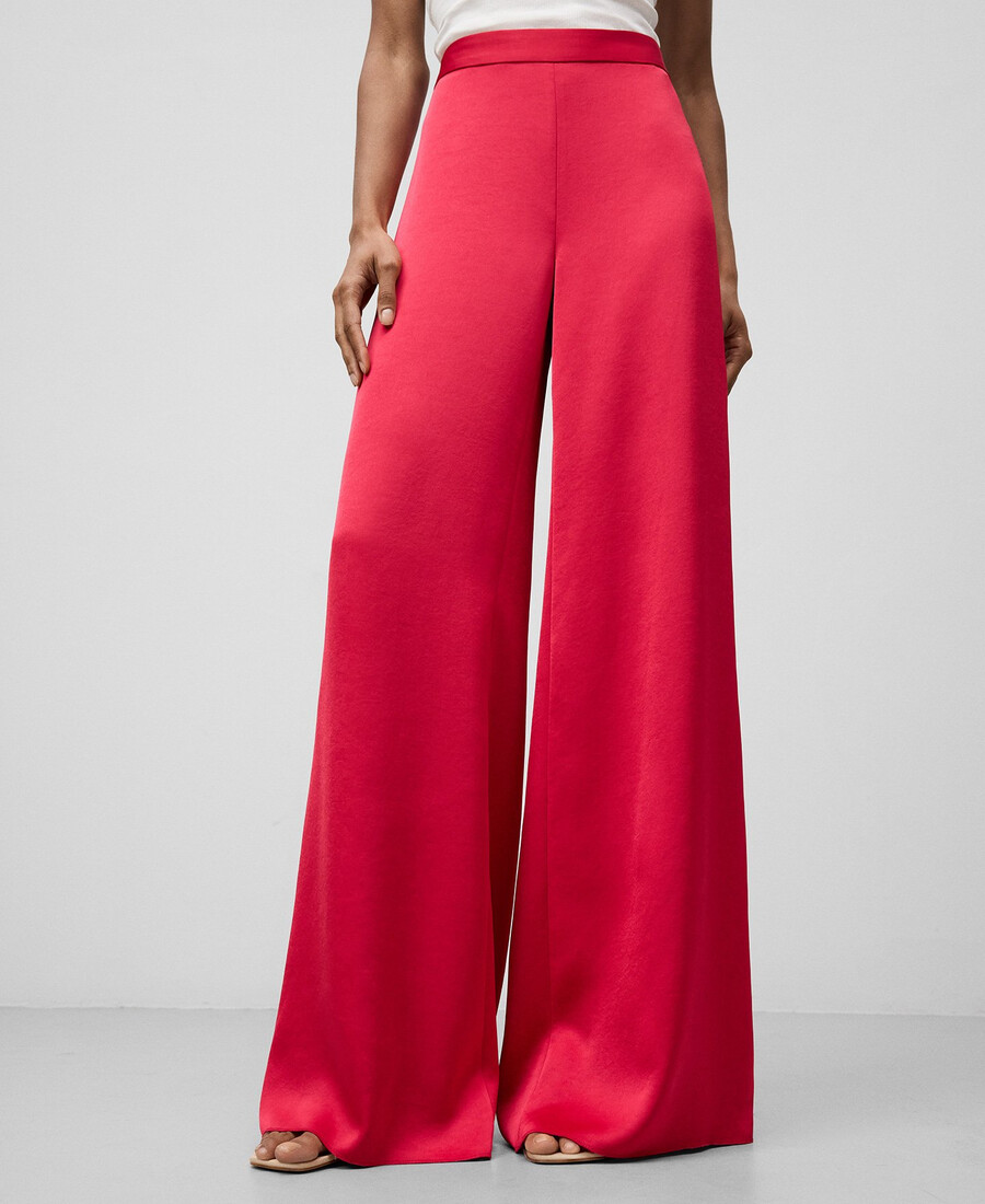 pantalon large en satin pour femme