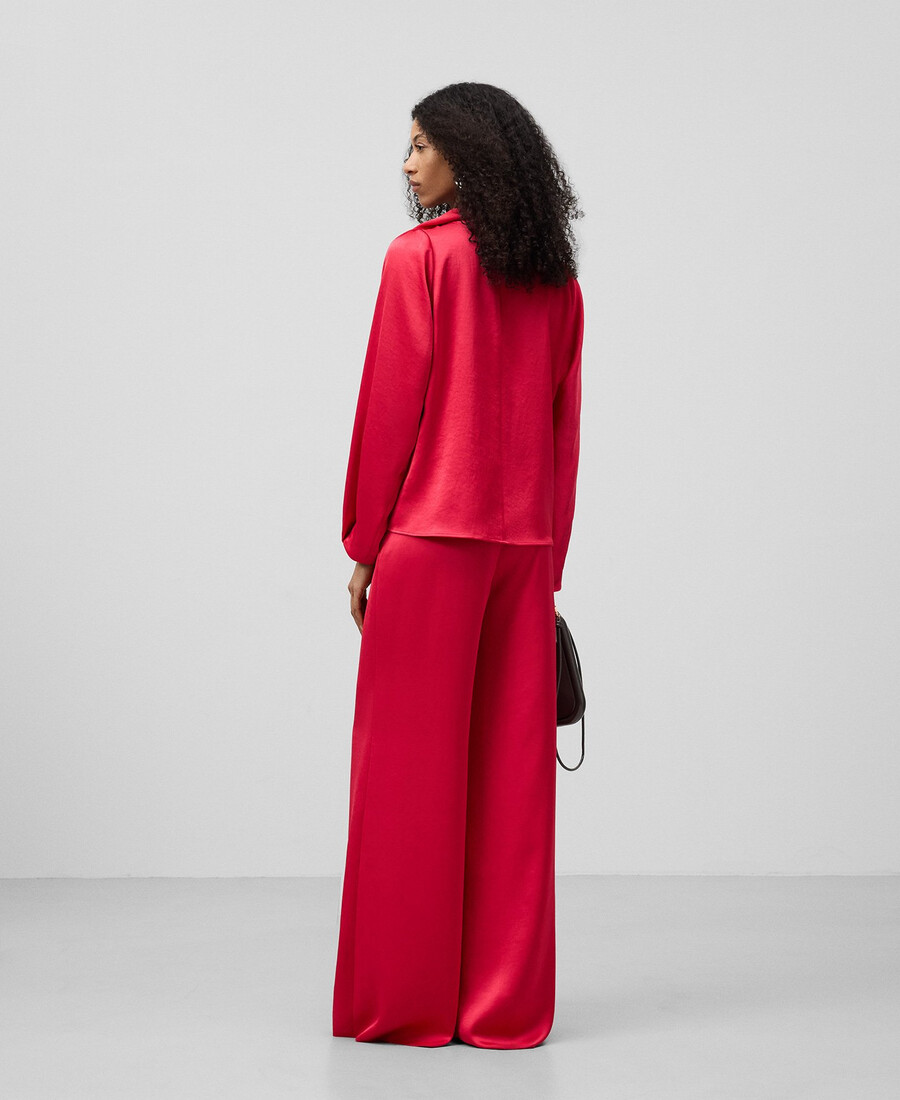 pantalon large en satin pour femme