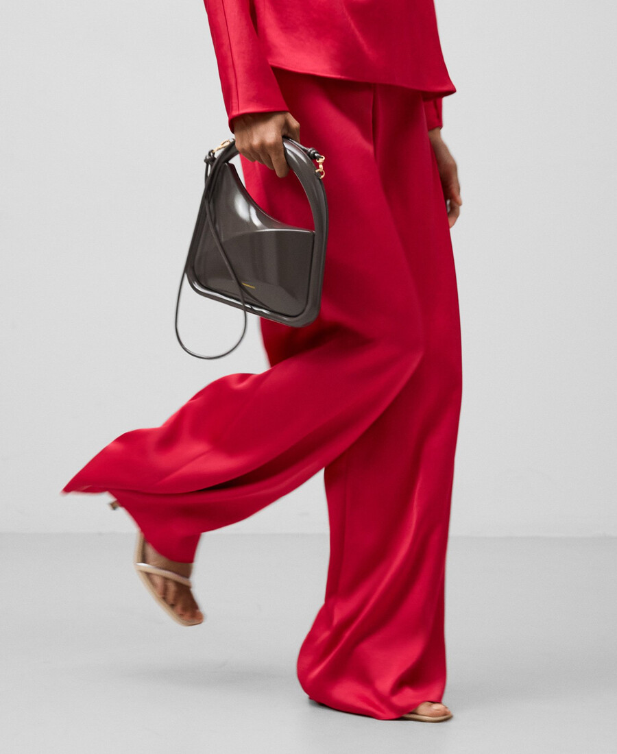 pantalon large en satin pour femme