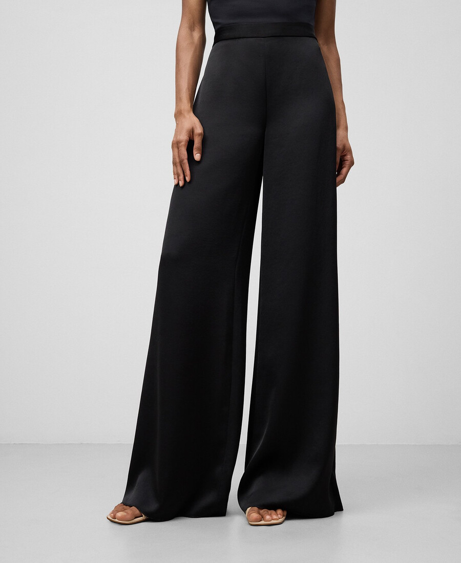 pantalon large en satin pour femme