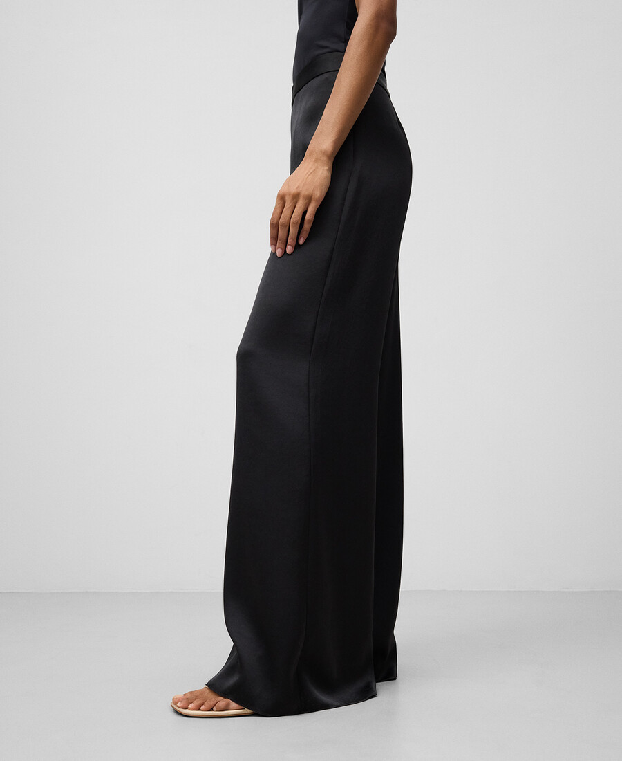 pantalon large en satin pour femme