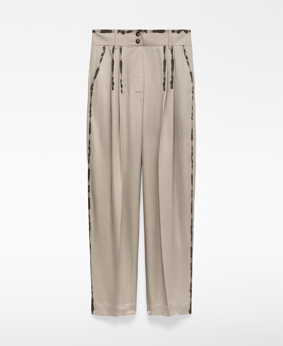 pantalon femme coupe tonneau effet peinture