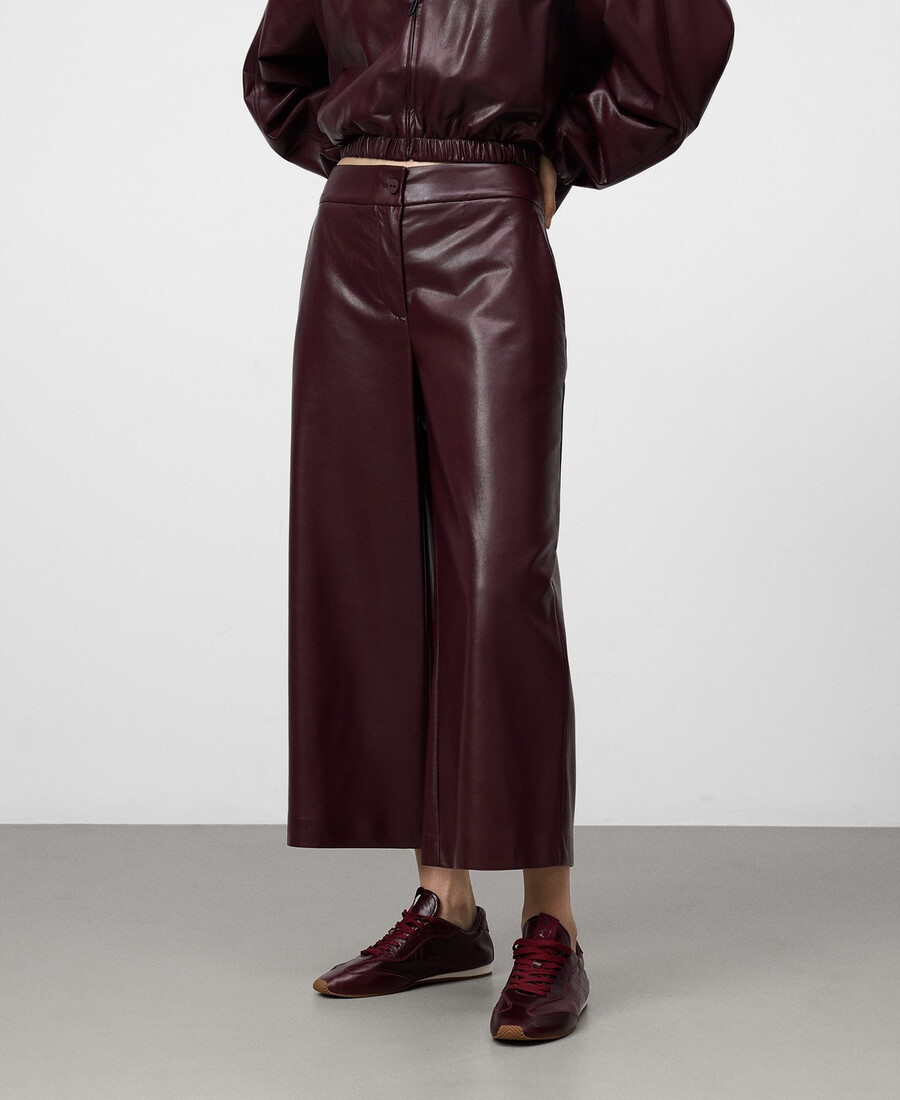 pantalon culotte femme en simili cuir
