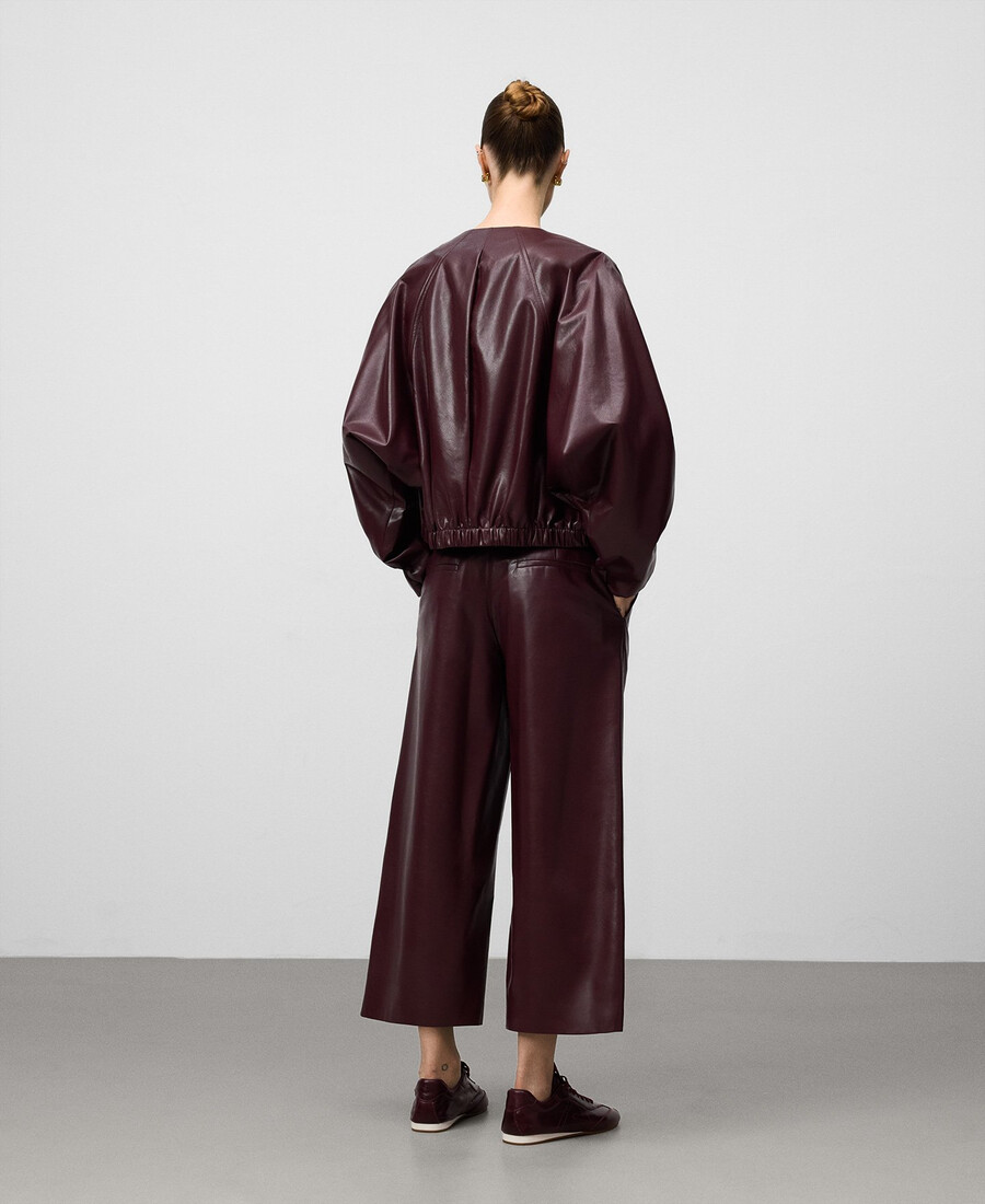pantalon culotte femme en simili cuir