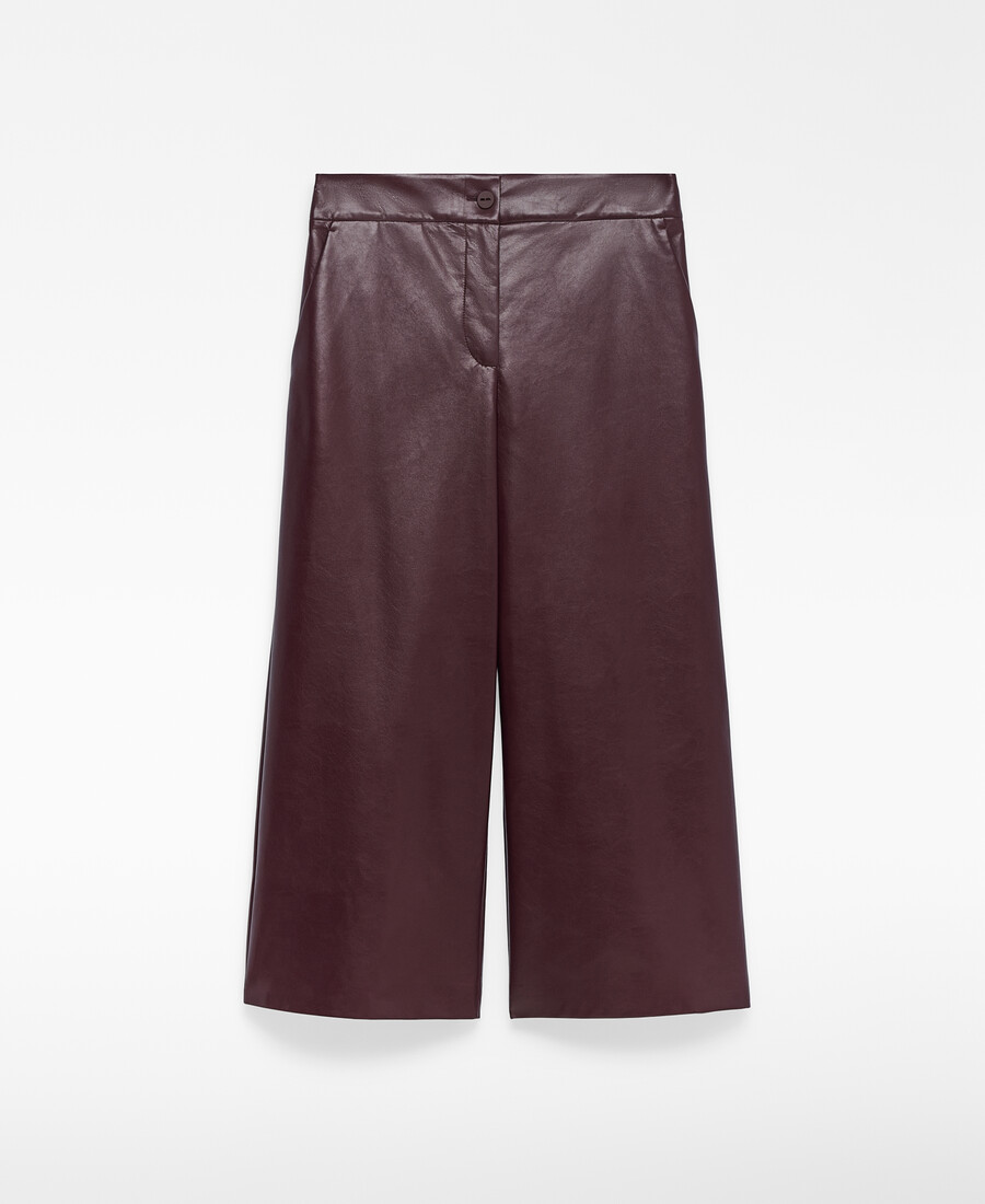 pantalon culotte femme en simili cuir