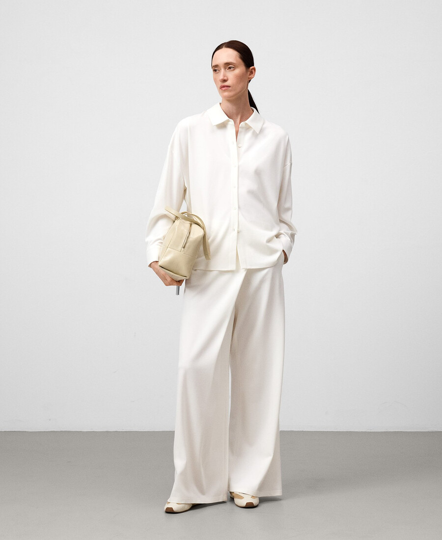 pantalon cache-cœur en maille pour femme
