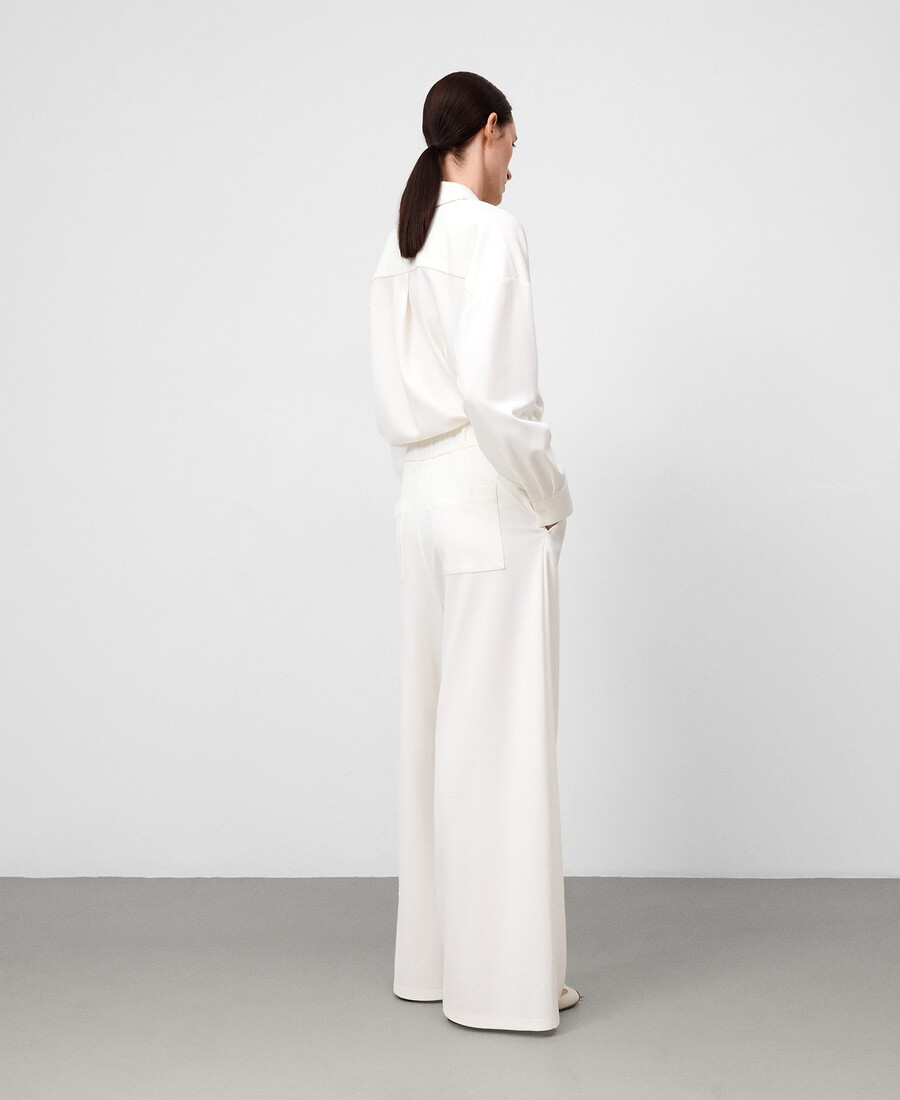 pantalon cache-cœur en maille pour femme