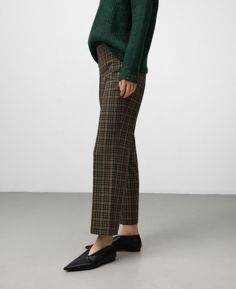 pantalon à carreaux coupe slim pour femme