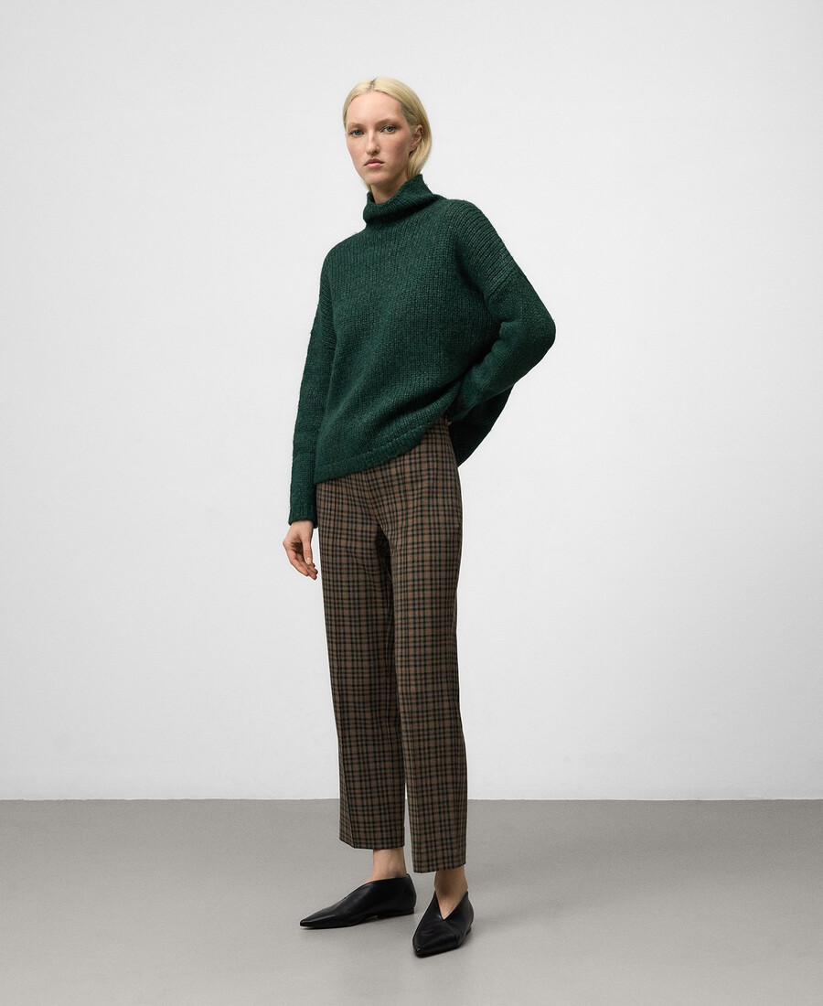 pantalon à carreaux coupe slim pour femme