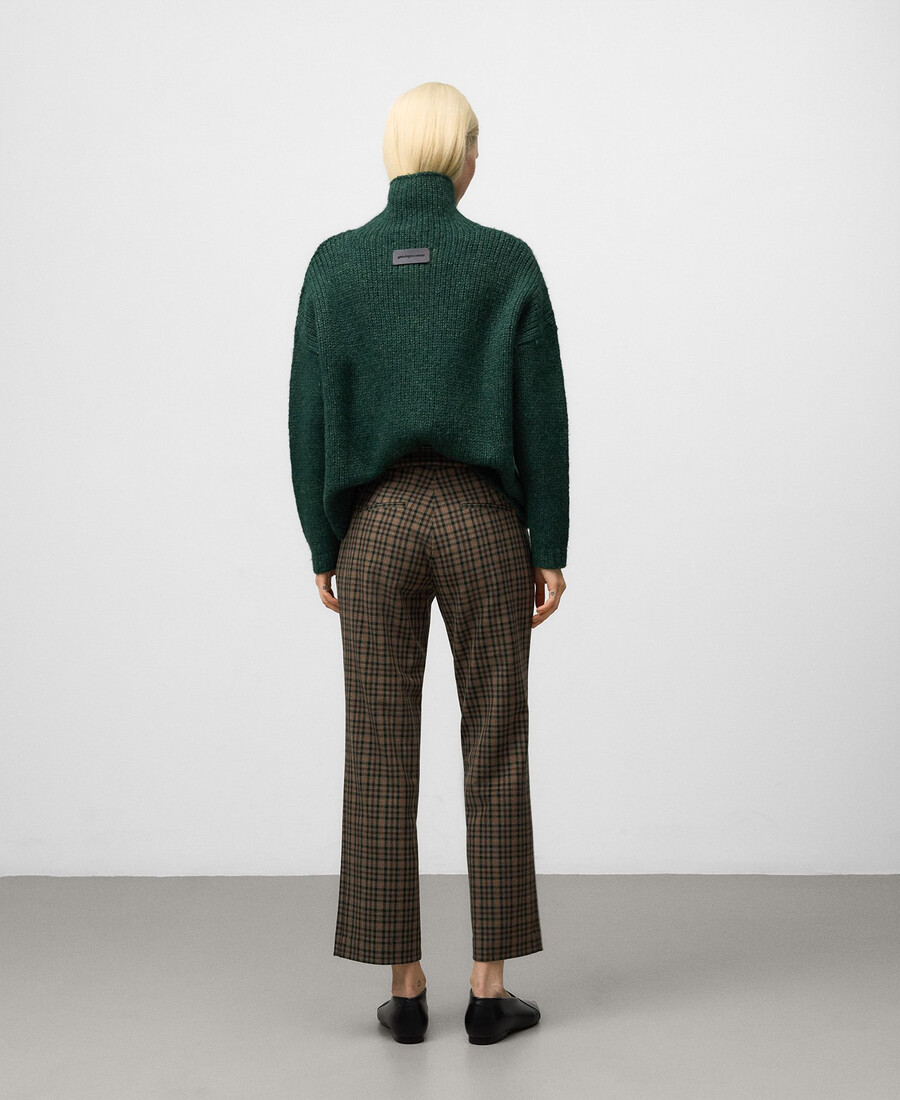 pantalon à carreaux coupe slim pour femme