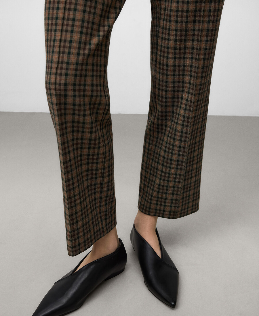 pantalon à carreaux coupe slim pour femme