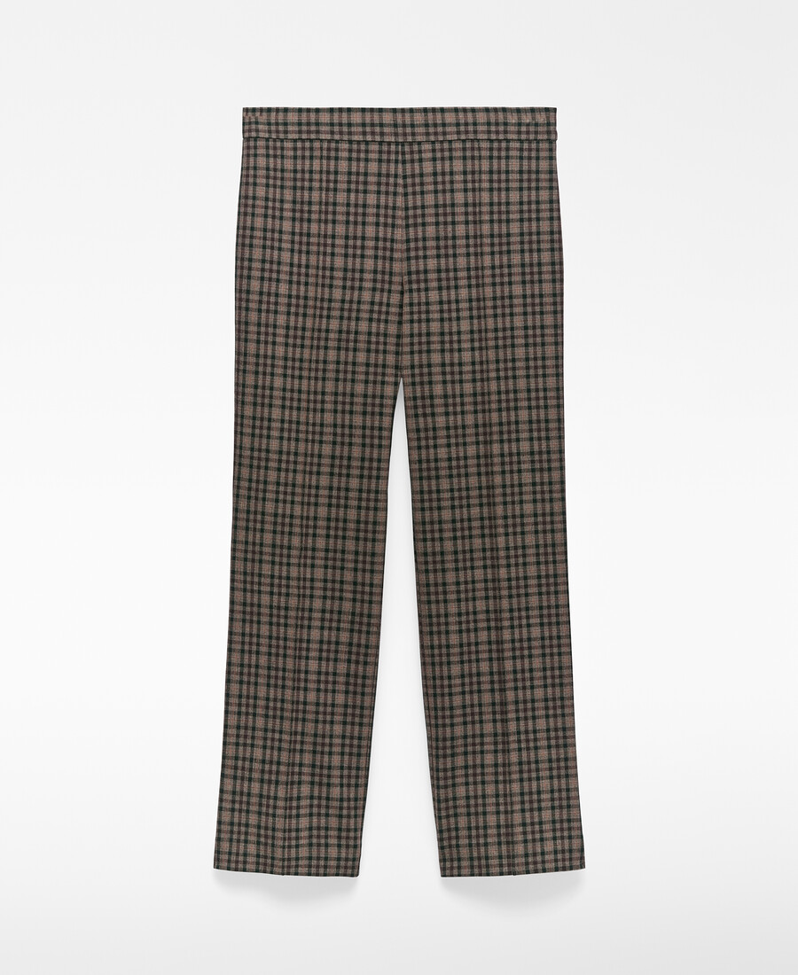 pantalon à carreaux coupe slim pour femme
