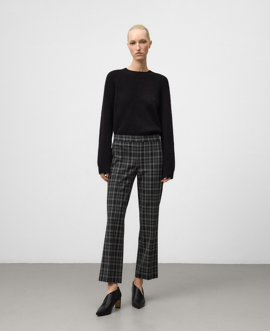 pantalon à carreaux coupe slim pour femme