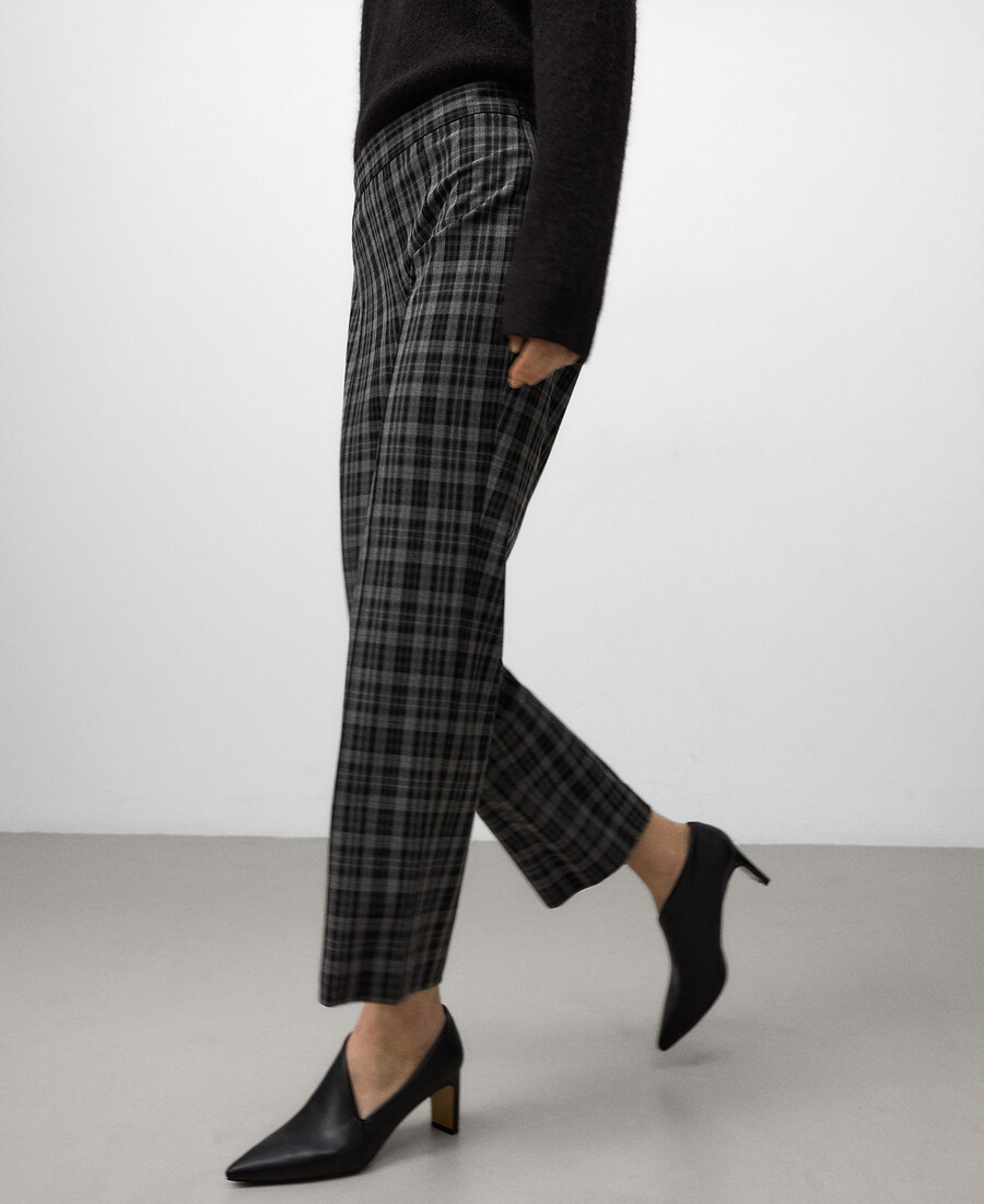 pantalon à carreaux coupe slim pour femme