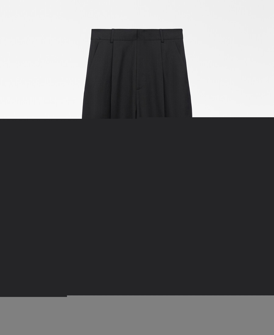 pantalon noir tailleur à jambes larges pour femme