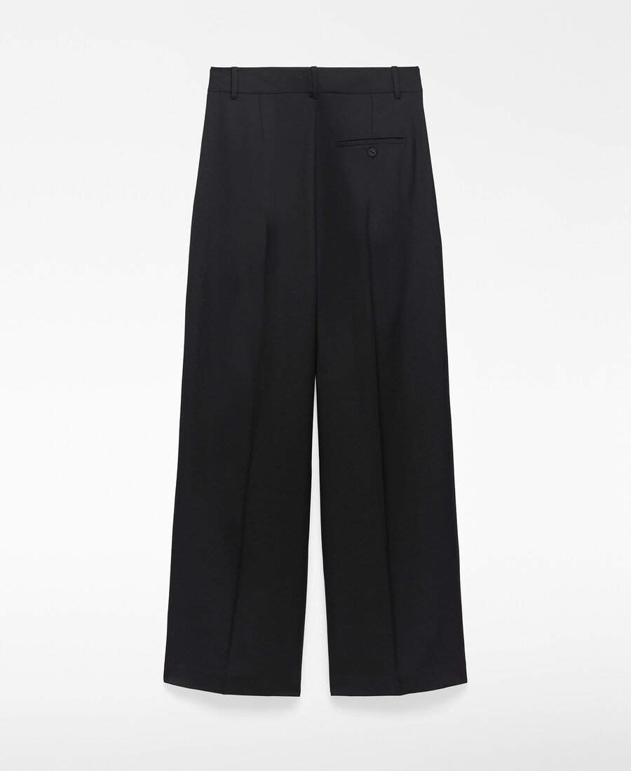 pantalon noir tailleur à jambes larges pour femme