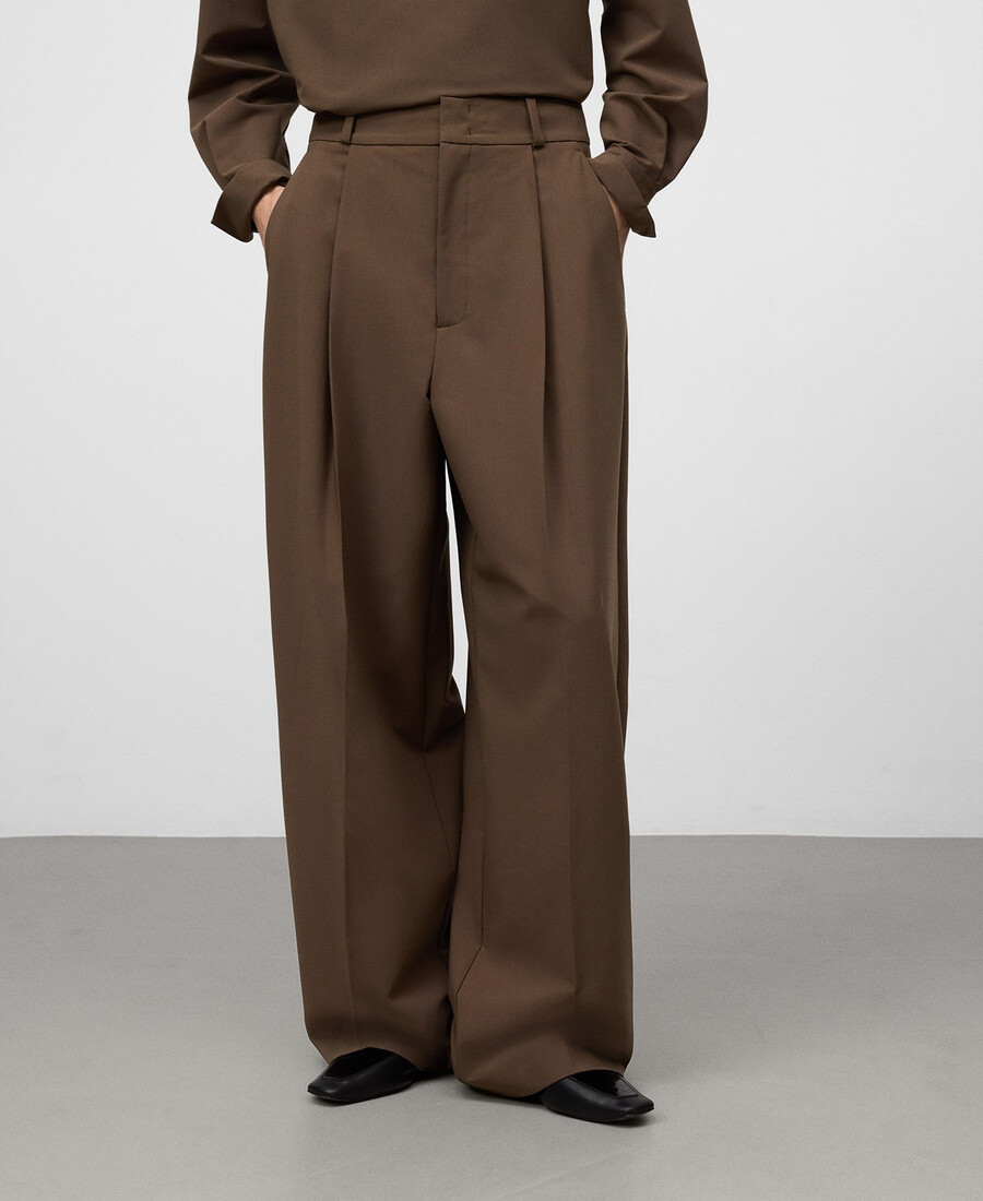 pantalon tailleur à jambes larges pour femme