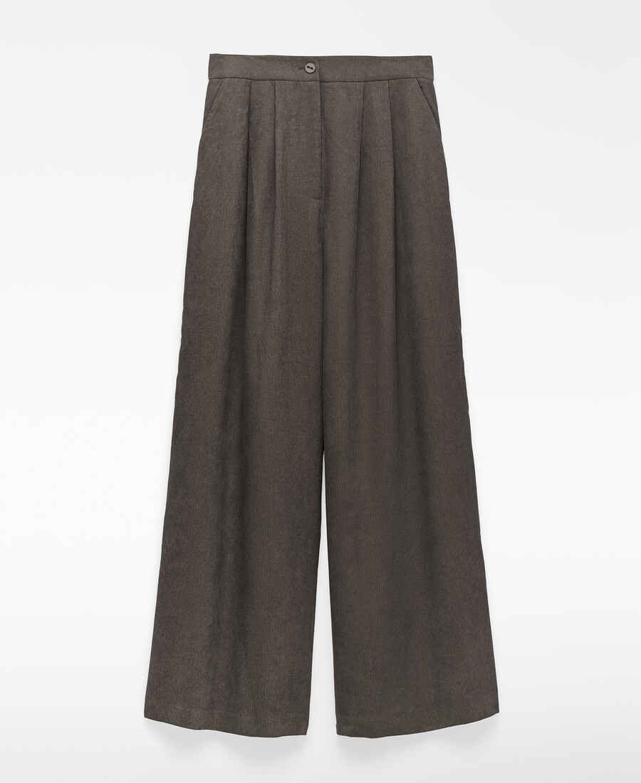 pantalon large en velours côtelé pour femme