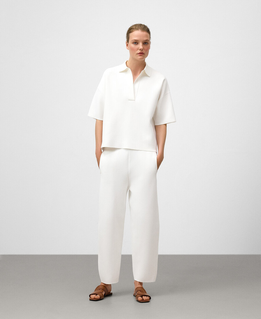 pantalon en maille coupe évasée pour femme