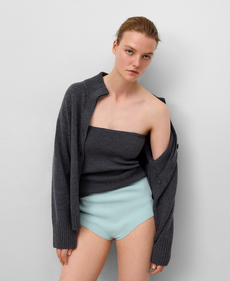 culotte en maille côtelée anglaise pour femme