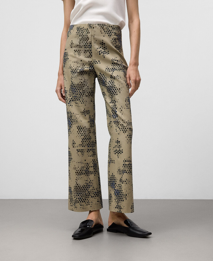 pantalon évasé imprimé femme