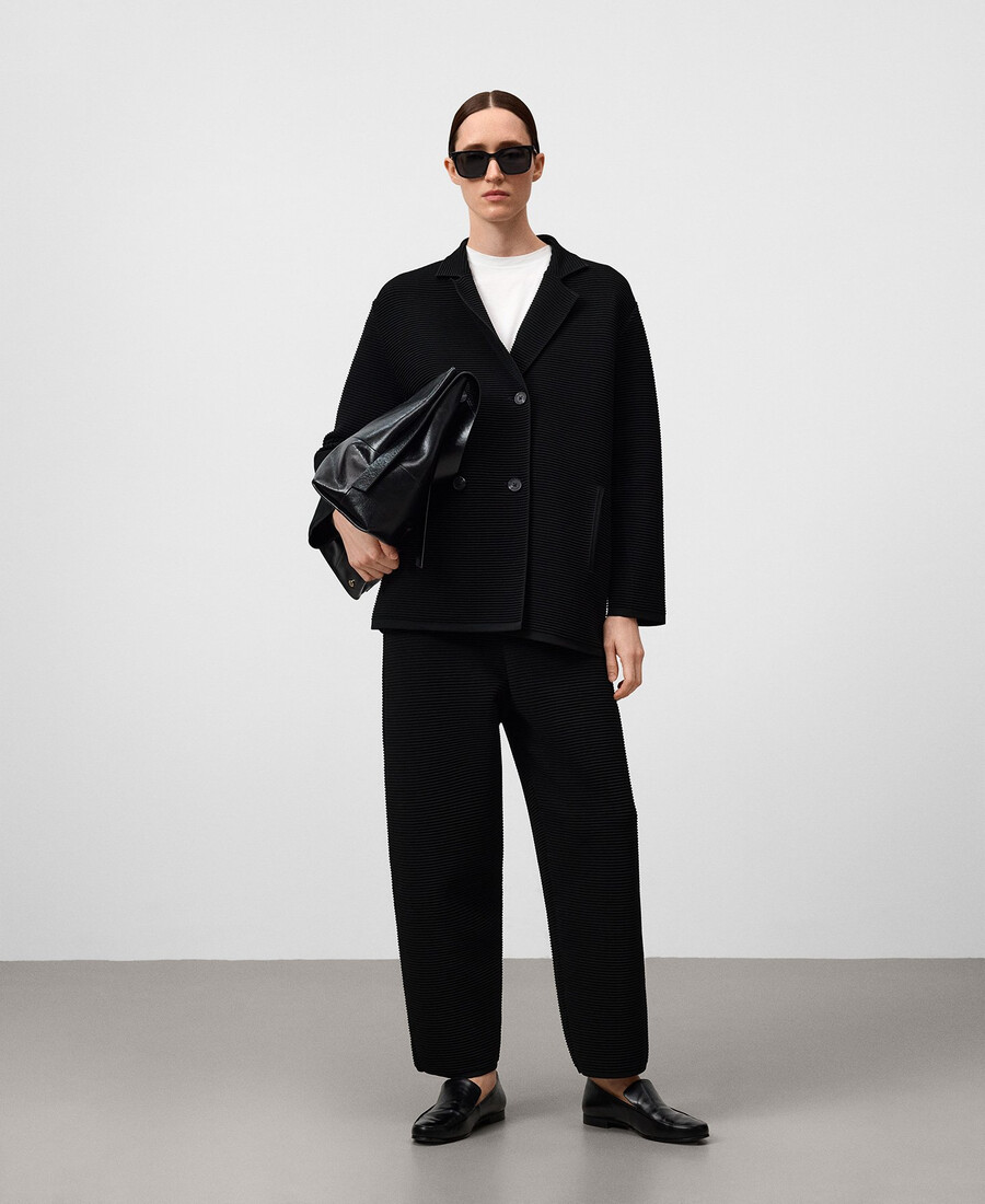 pantalon structuré coupe tonneau pour femme