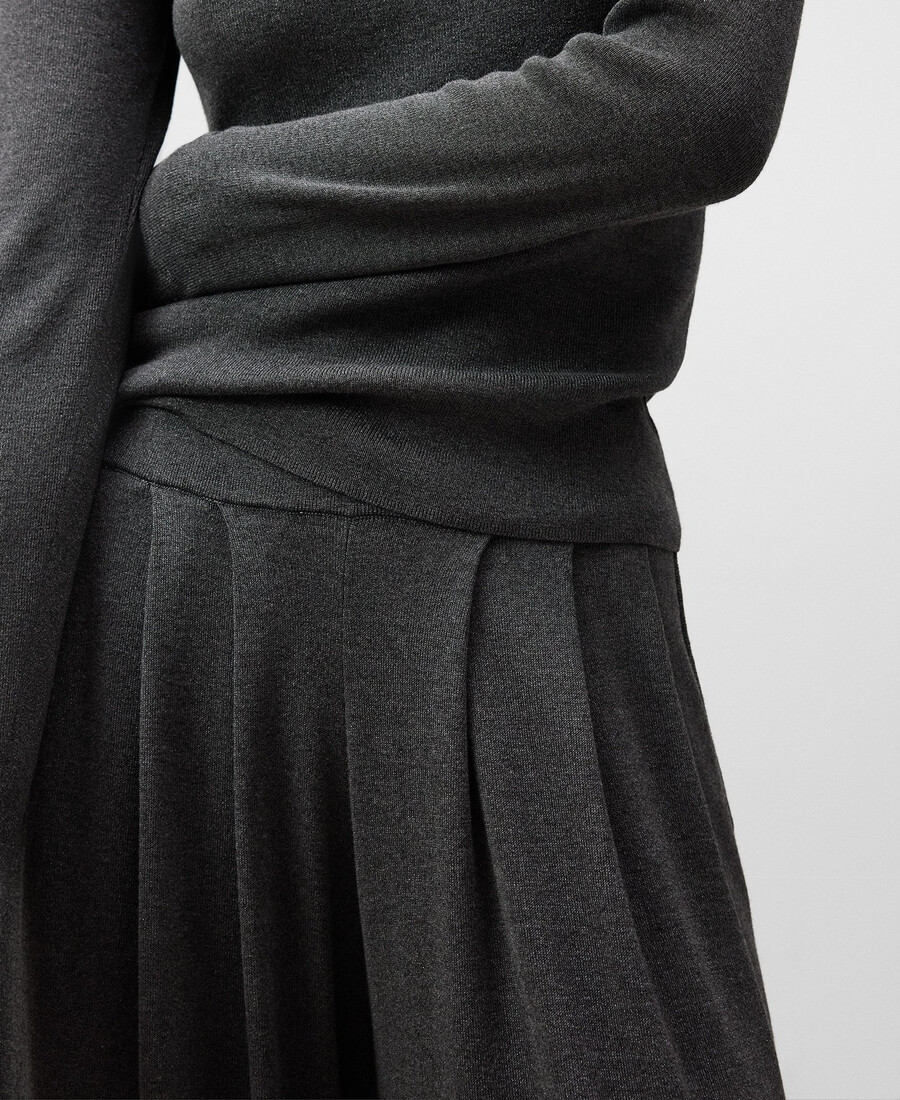 pantalon large en maille métallisée pour femme
