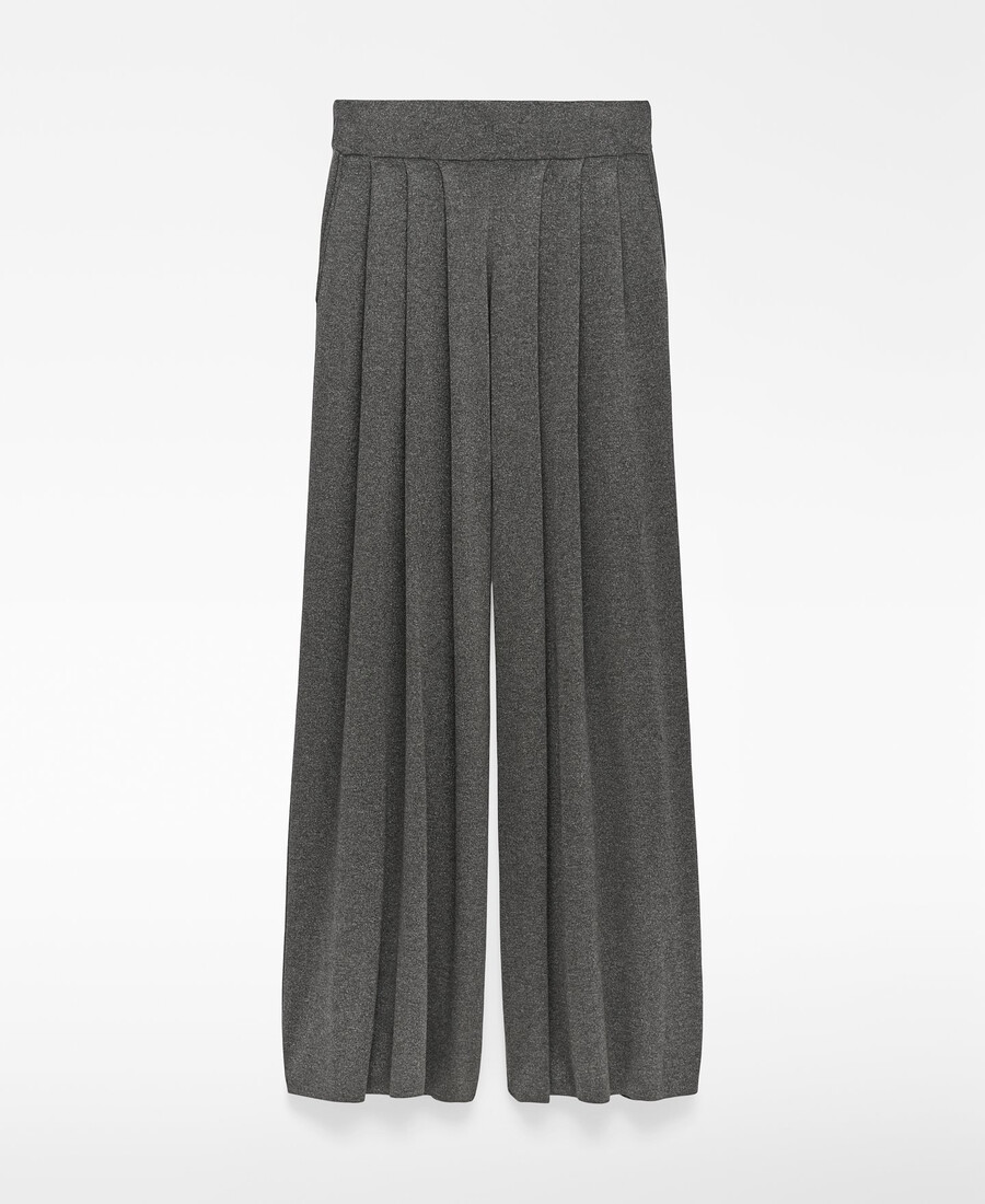 pantalon large en maille métallisée pour femme