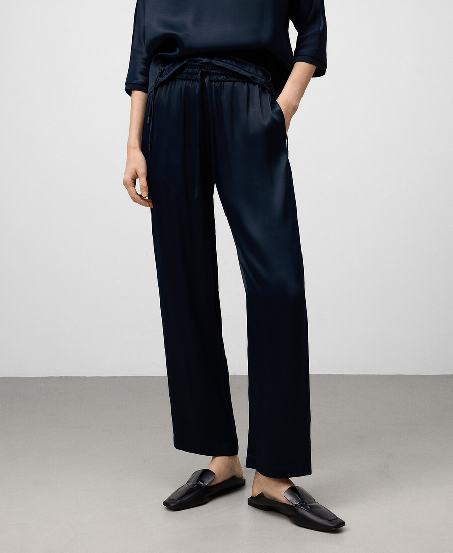pantalon de jogging en satin pour femme