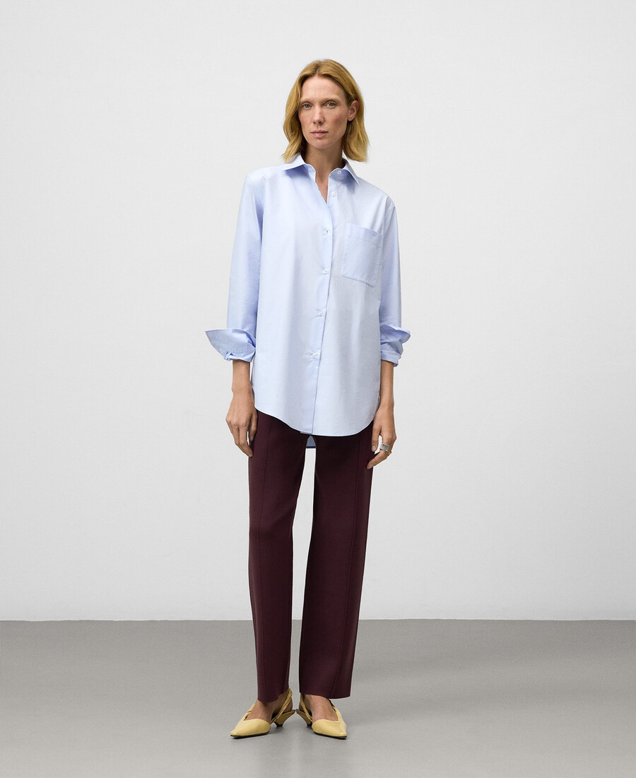 pantalon droit tricoté femme