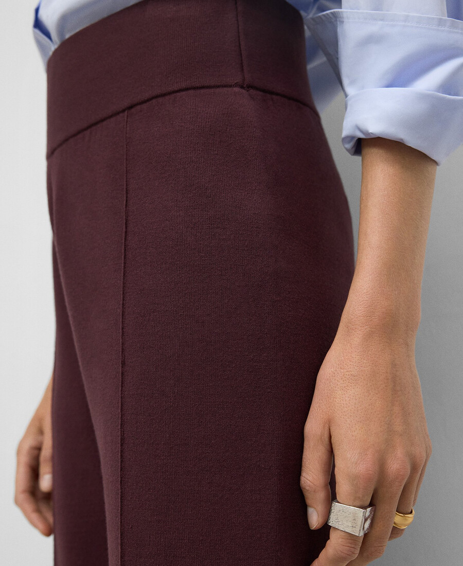 pantalon droit tricoté femme