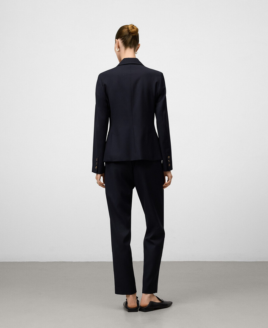 pantalon bleu marine longueur cheville femme