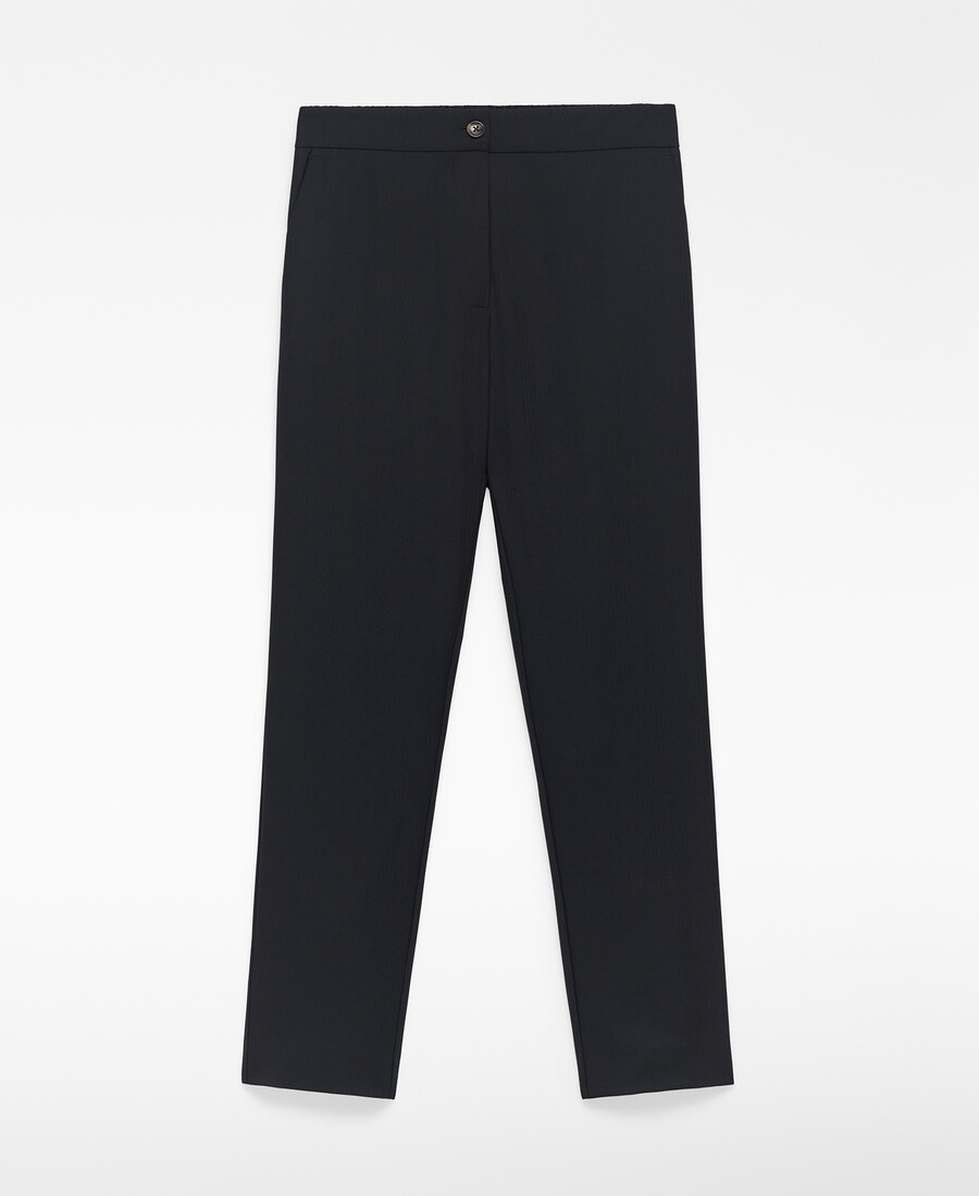 pantalon bleu marine longueur cheville femme