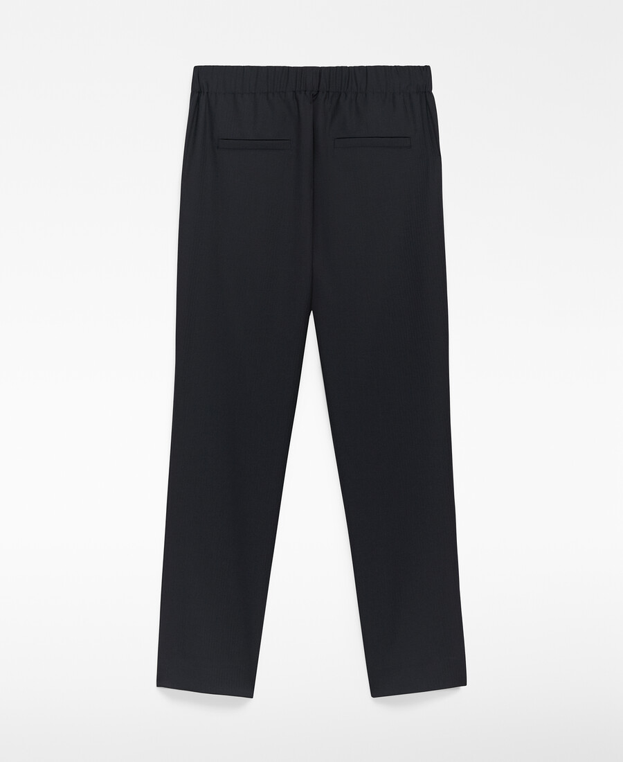 pantalon bleu marine longueur cheville femme